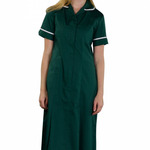 DVDDR Female Nursing Dress - BOTTLE GREEN/WHITE TRIM - WCG